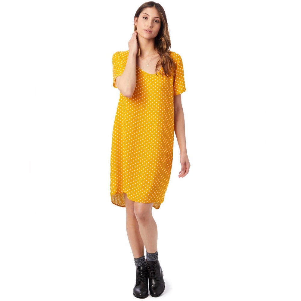Alternative Apparel Yellow Polka Dot Dress